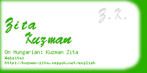 zita kuzman business card
